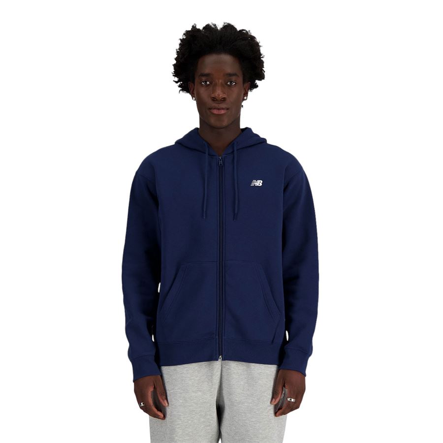 Stacked logo french terry full zip hoodie felpa con zip da uomo New Balance | MJ41501NNY